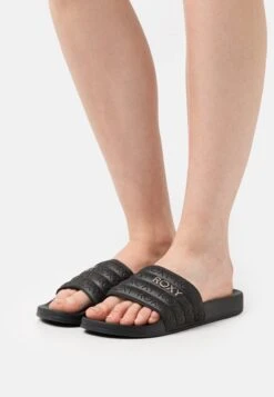 Roxy SLIPPY - Pantolette Flach - Black/gold