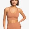 Roxy HEART INTO IT ELONGATED - Sport-BH Mit Leichter Stützkraft - Mocha Mousse