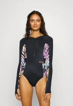 Roxy ACTIVE ONESIE ZIP - Badeanzug - Anthracite Jungle